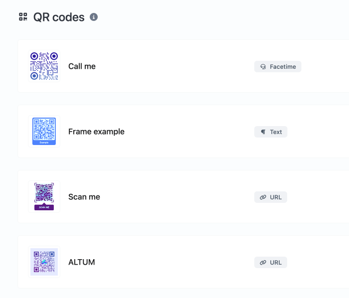QR 코드 시스템 페이지 화면